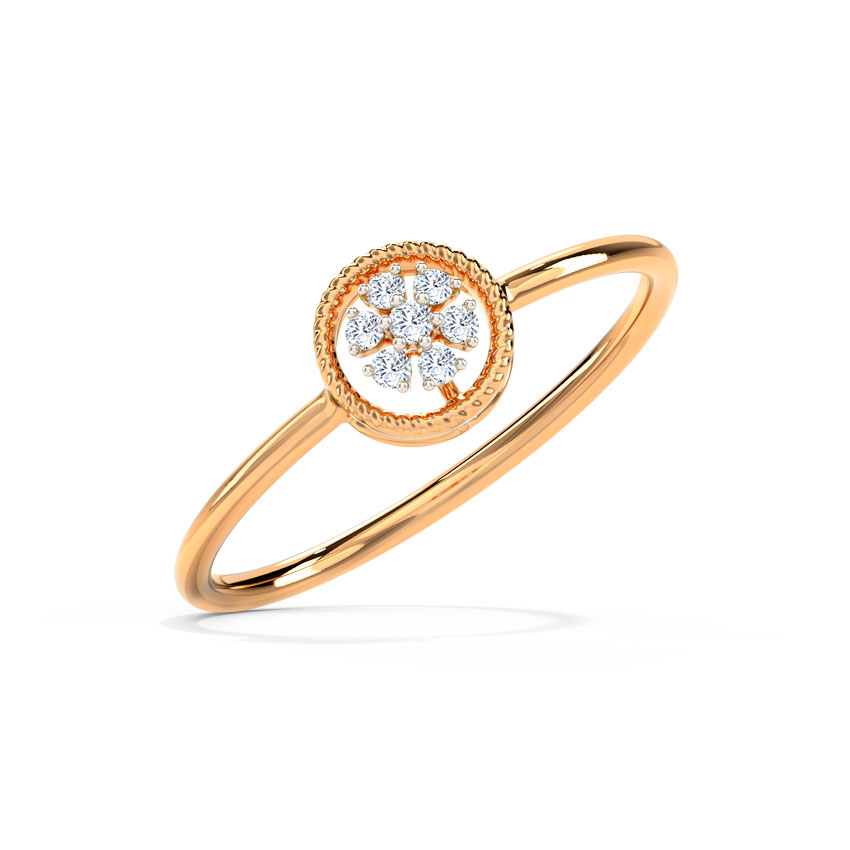 Diamond Rings 14 Karat Rose Gold Posy Cluster Diamond Ring
