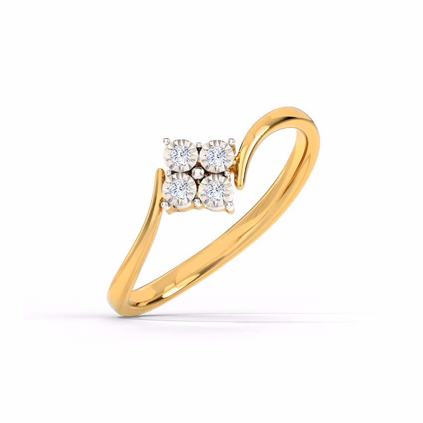 Diamond Rings 18 Karat White Gold Quad Miracle Plate Diamond Ring