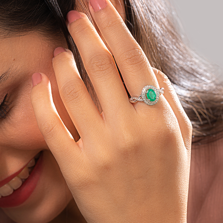 Matilda Halo Gemstone Ring