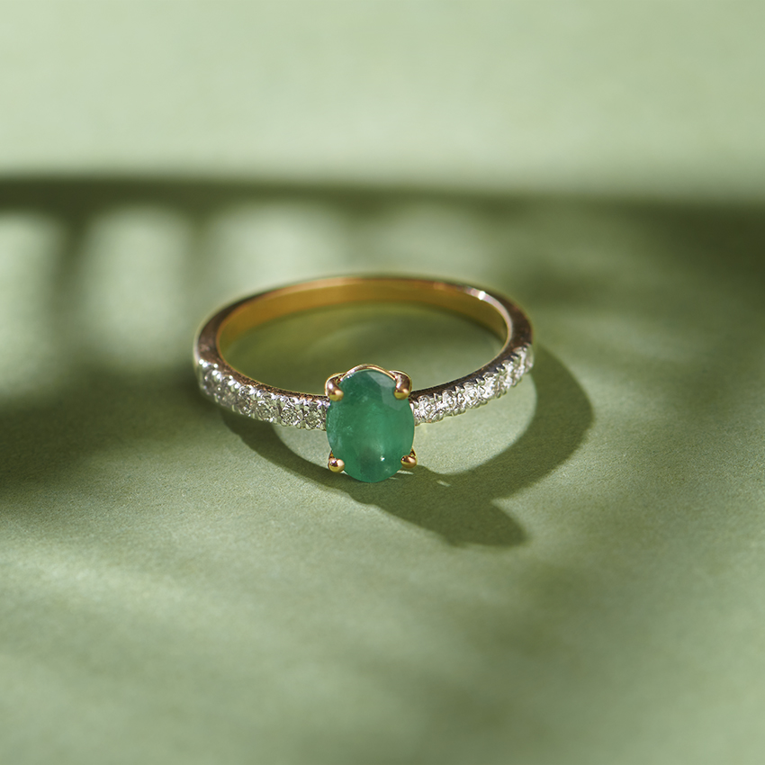Diamond,Gemstone Rings 18 Karat Yellow Gold Jasper Gemstone Ring