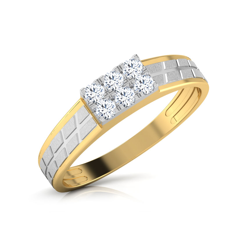 Diamond Rings 14 Karat Two Tone Gold Theo Diamond Ring For Men