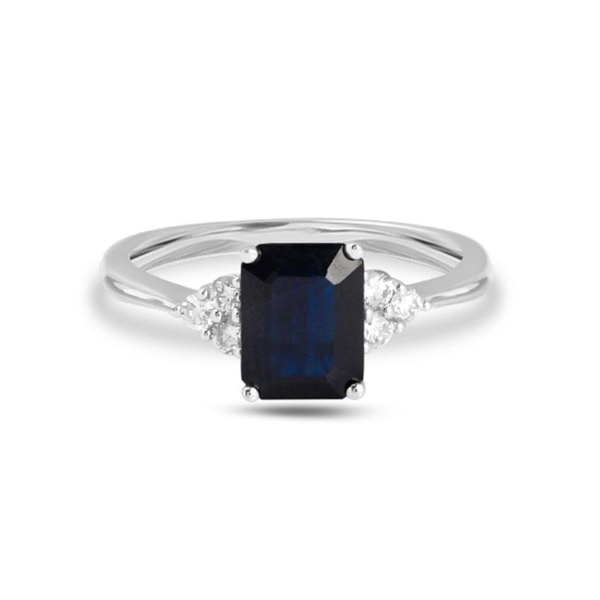 Diamond Rings 18 Karat White Gold Grace Gemstone Ring