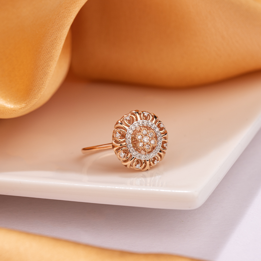 Diamond Rings 14 Karat Rose Gold Majestic Diamond Ring