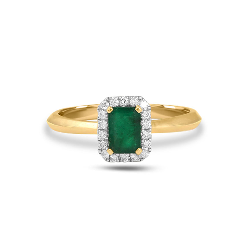 Diamond Rings 18 Karat Yellow Gold Nally Gemstone Ring