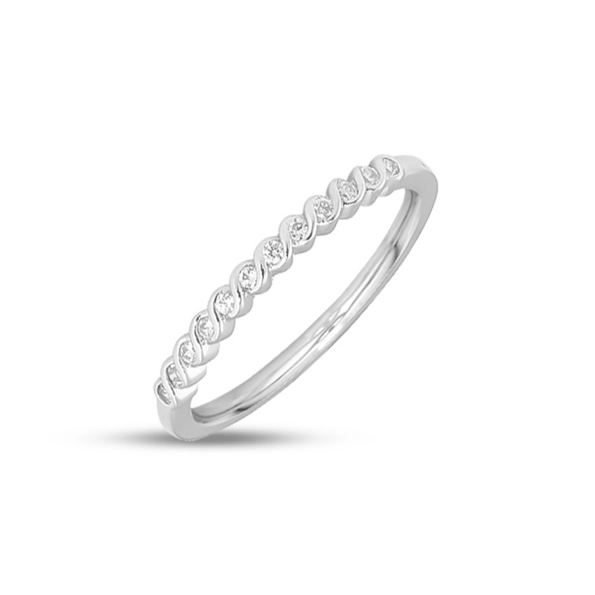 Diamond Rings 14 Karat White Gold Twine Shine Ring