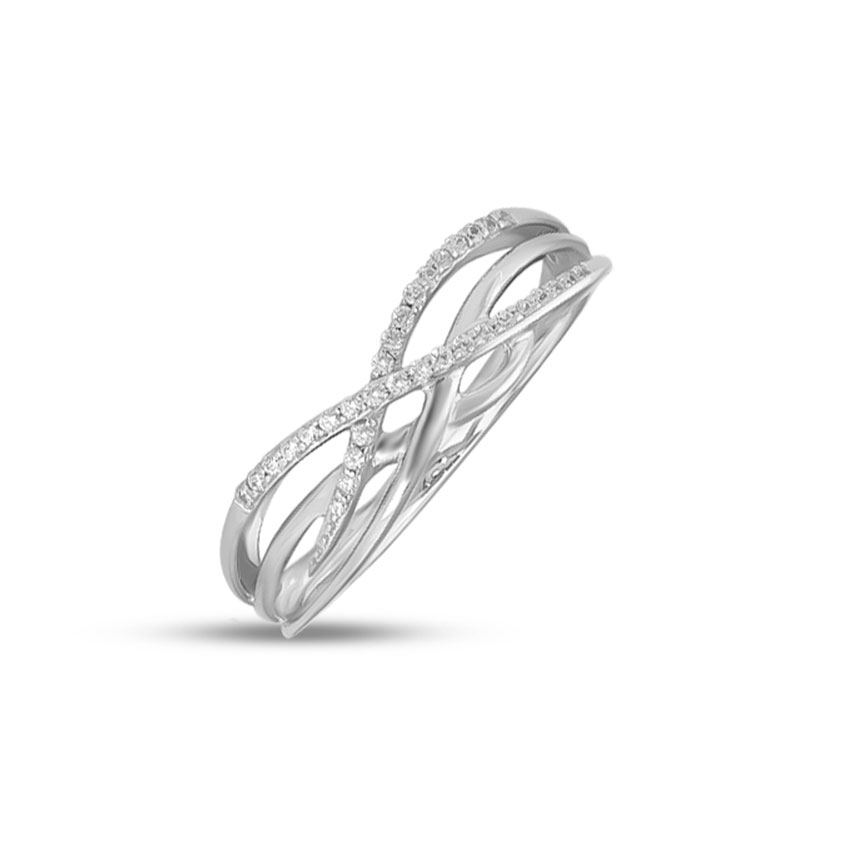 Diamond Rings 14 Karat White Gold Twine Diamond Ring