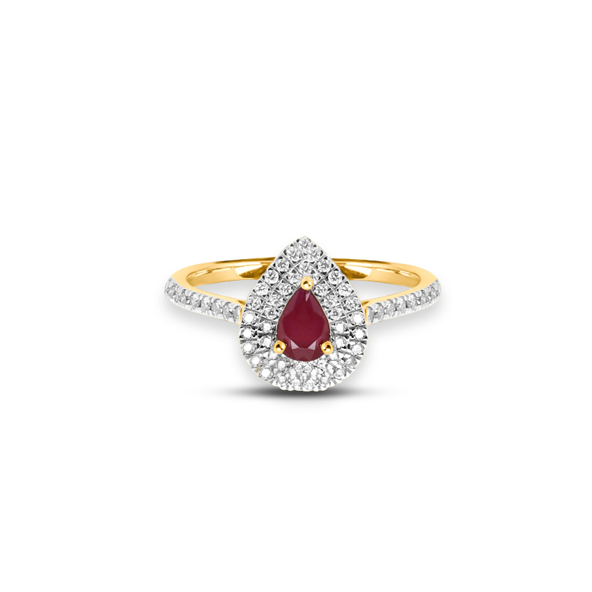 Diamond,Gemstone Rings 18 Karat Yellow Gold Estelle Diamond Ring