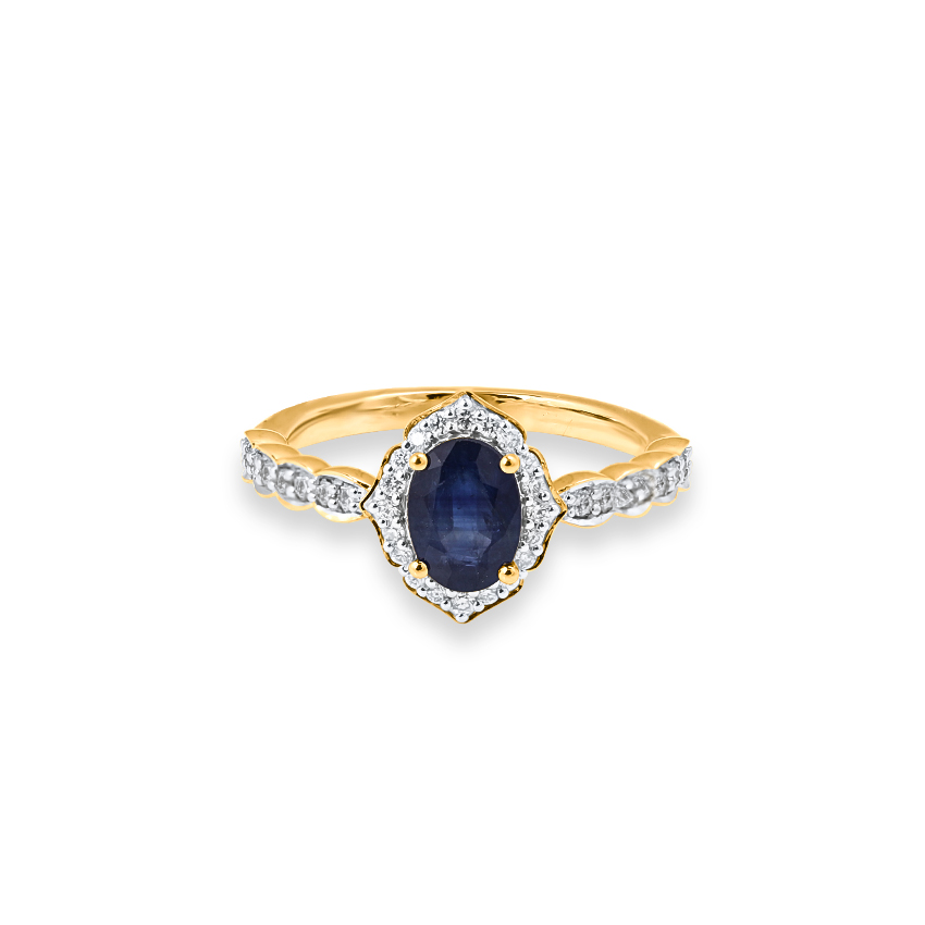 Diamond,Gemstone Rings 18 Karat Yellow Gold Ives Gemstone Band
