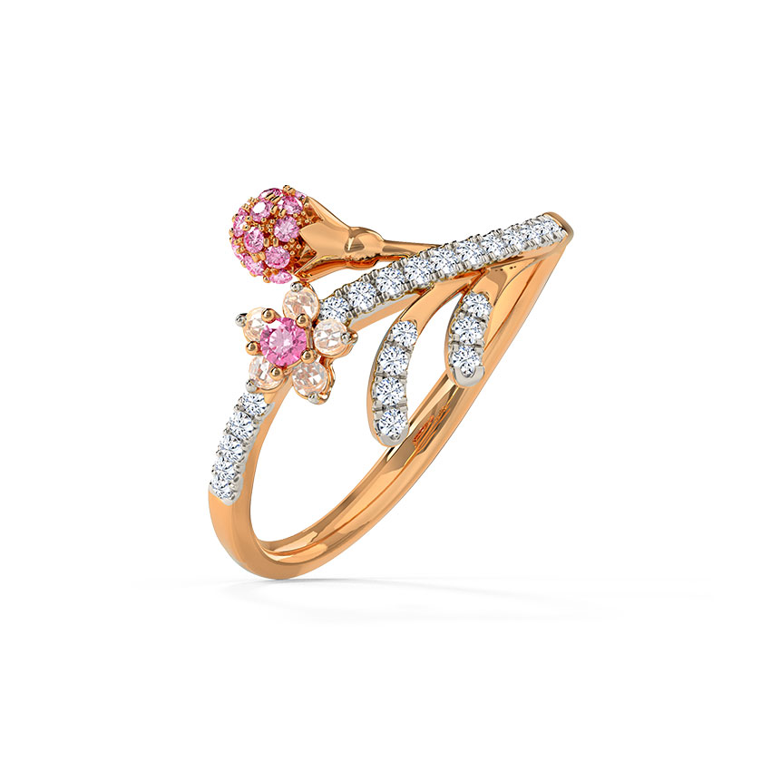 Diamond,Gemstone Rings 14 Karat Rose Gold Delightful Sakura Gemstone Ring