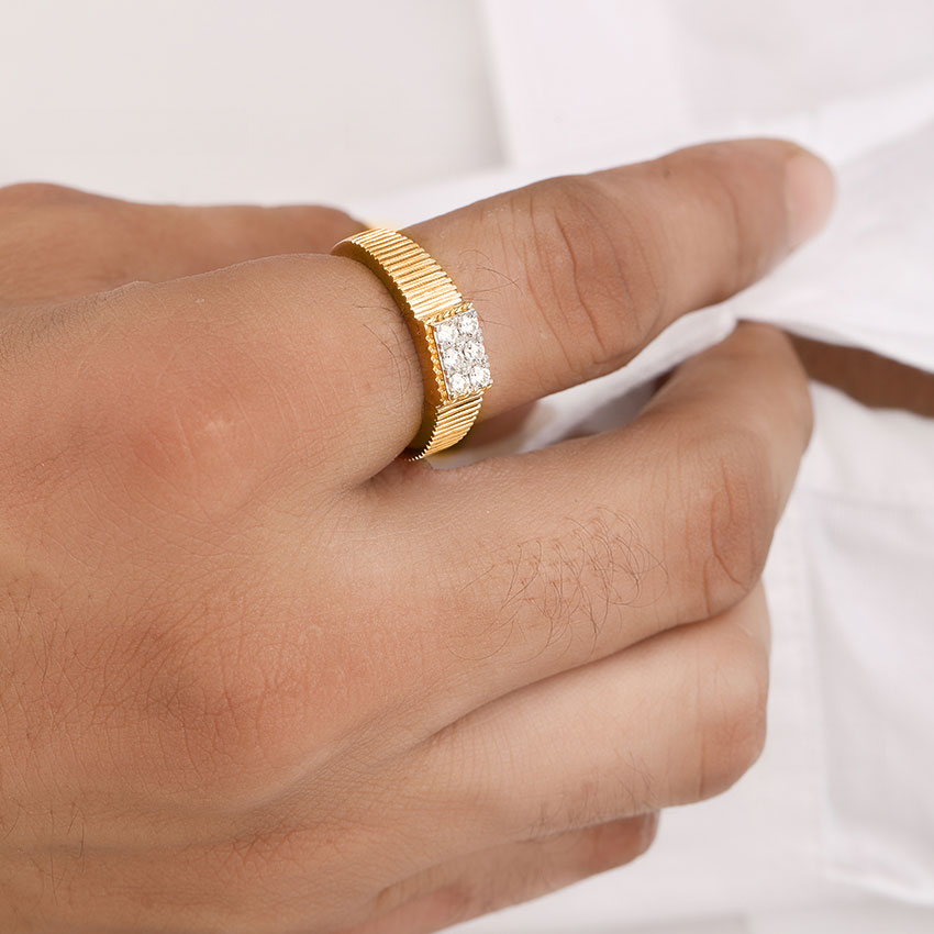 Diamond Rings 14 Karat Yellow Gold Shane Diamond Ring for Men