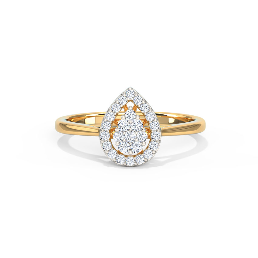 Mirage Drop Halo Diamond Ring
