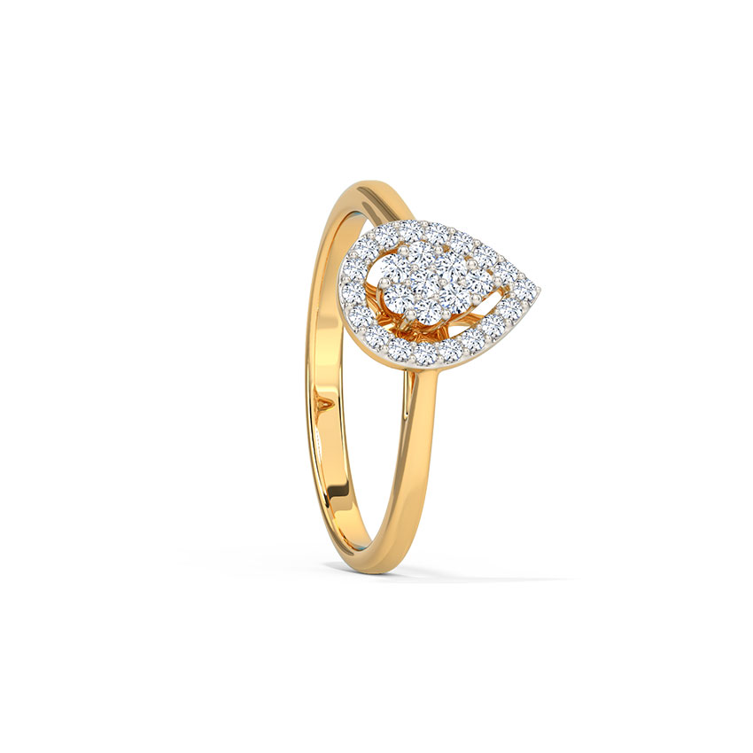 Mirage Drop Halo Diamond Ring