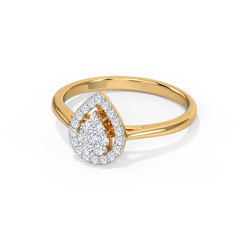Mirage Drop Halo Diamond Ring