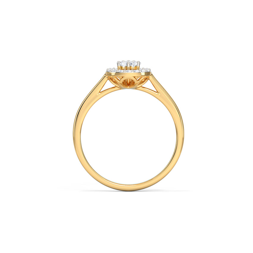 Mirage Drop Halo Diamond Ring