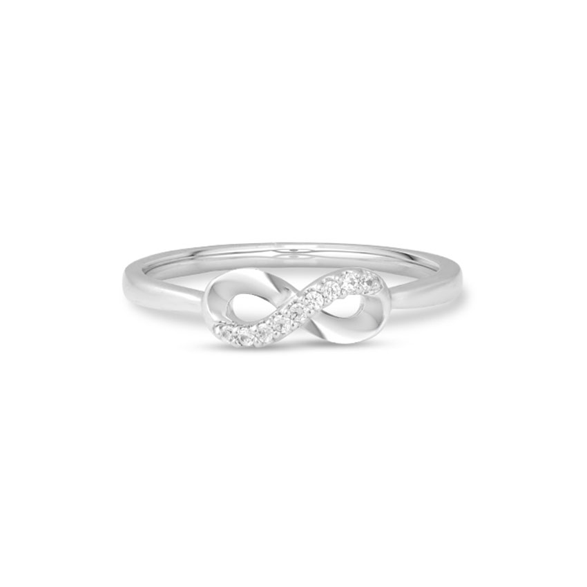 Diamond Rings 14 Karat White Gold Stellar Infinity Diamond Ring