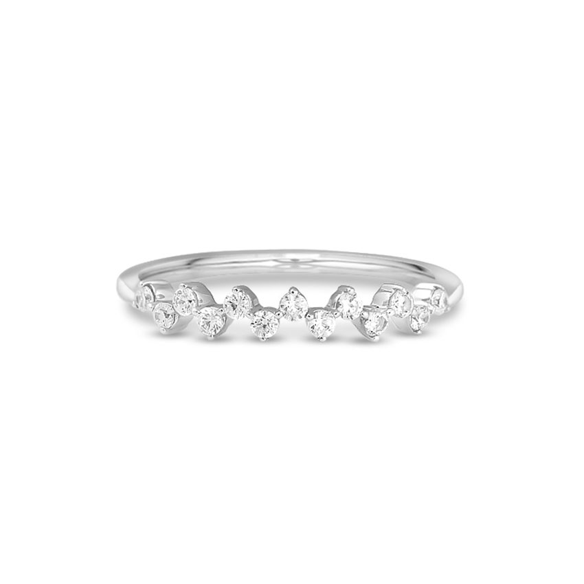 Diamond Rings 14 Karat White Gold Groovy Diamond Band