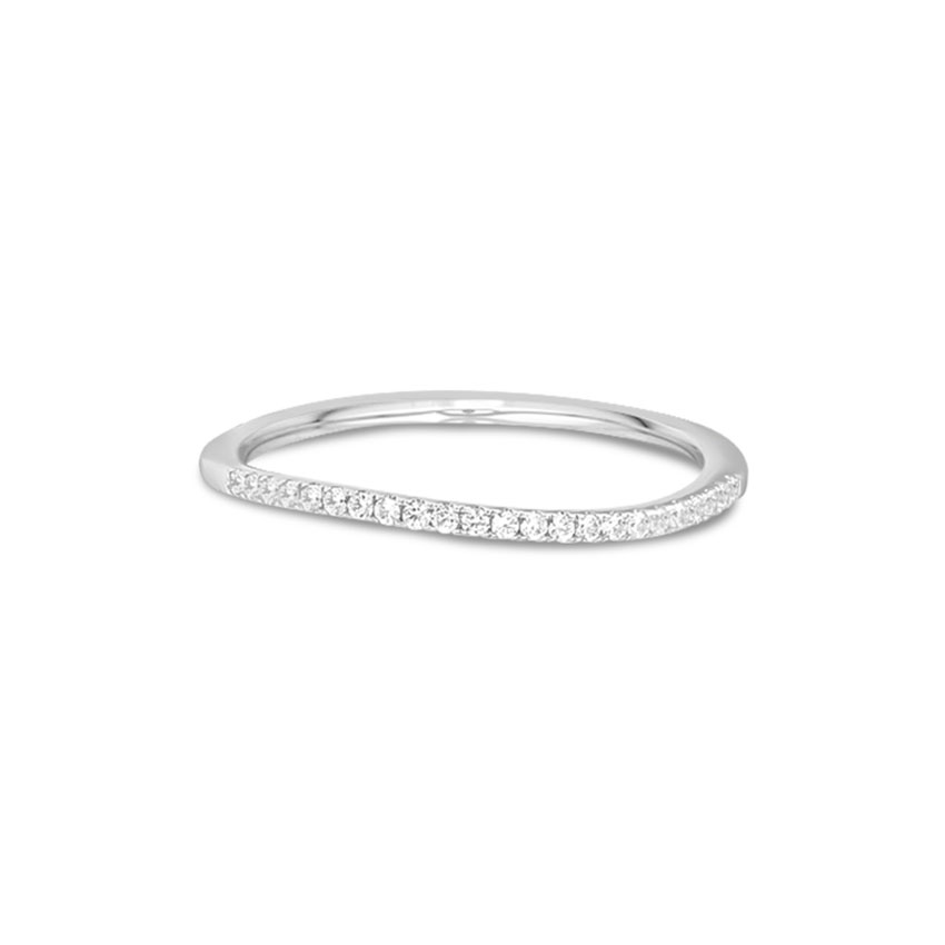 Diamond Rings 14 Karat White Gold Wavy Diamond Band