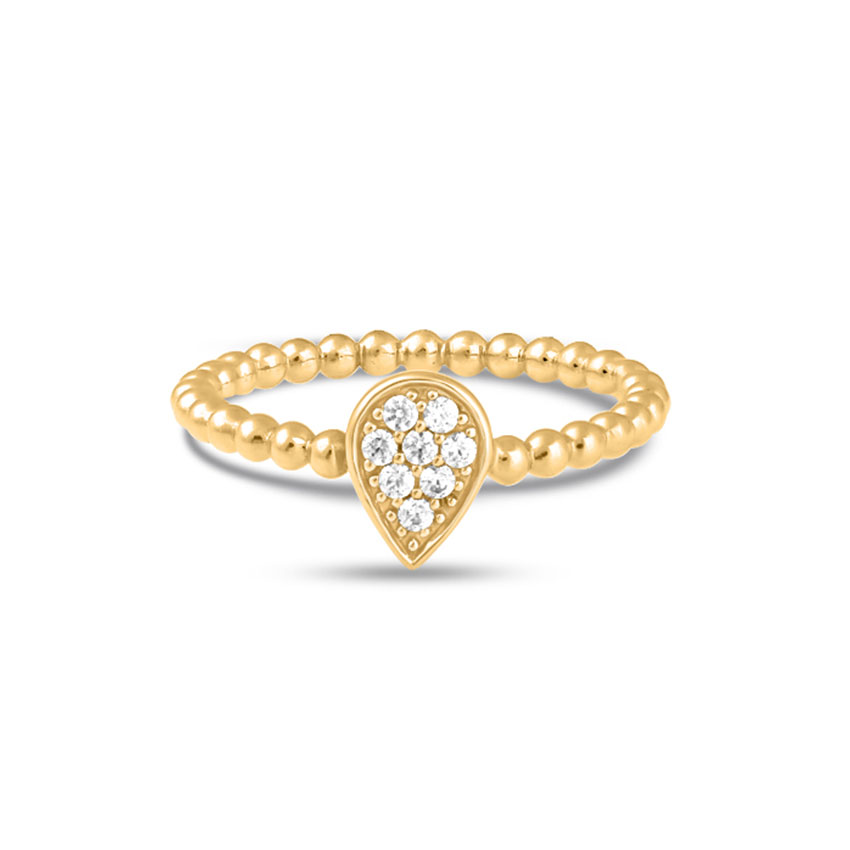 Diamond Rings 14 Karat Yellow Gold Fetching Drop Diamond Ring