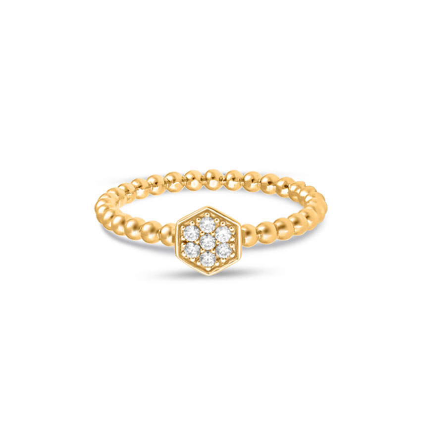 Diamond Rings 14 Karat Yellow Gold Enchanting Fashion Ring