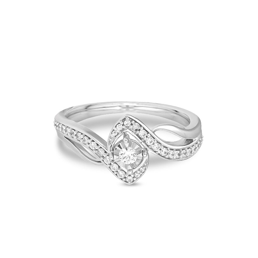 Diamond Rings 14 Karat White Gold Elenka Windy Diamond Ring
