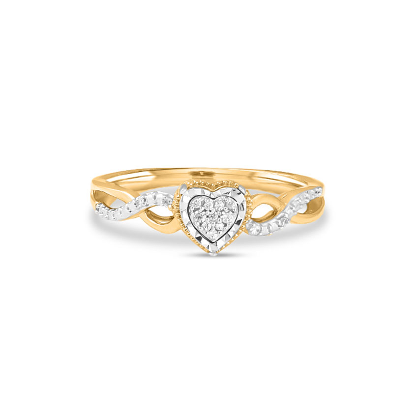 Diamond Rings 14 Karat Yellow Gold Fanny Heart Diamond Ring