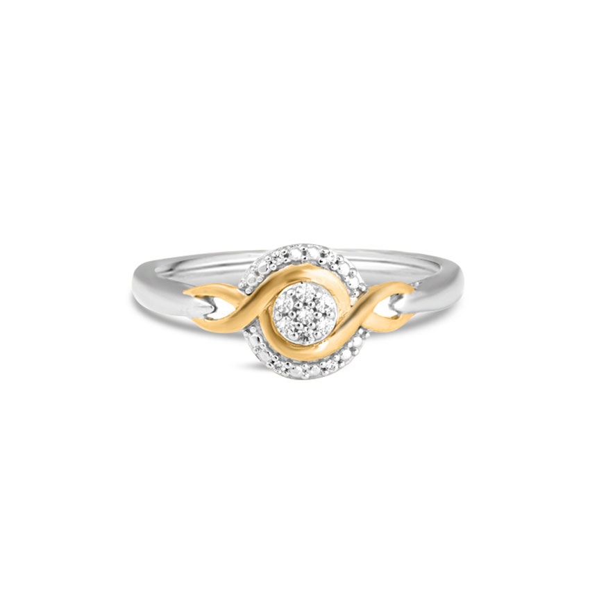 Diamond Rings 14 Karat Two Tone Gold Helena Curvy Diamond Ring