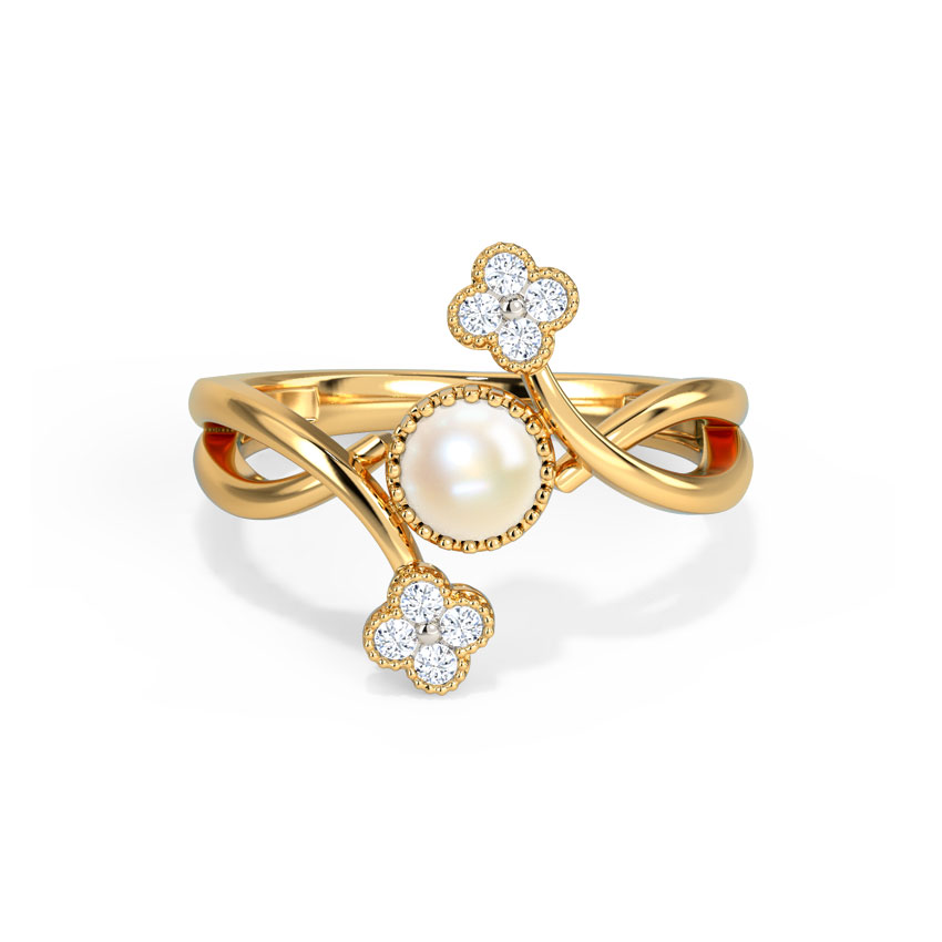 Diamond,Gemstone Rings 14 Karat Yellow Gold Fiora Intertwine Gemstone Ring