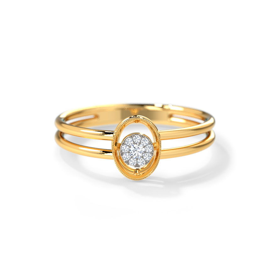 Diamond Rings 14 Karat Yellow Gold Pleasing Oval Ring
