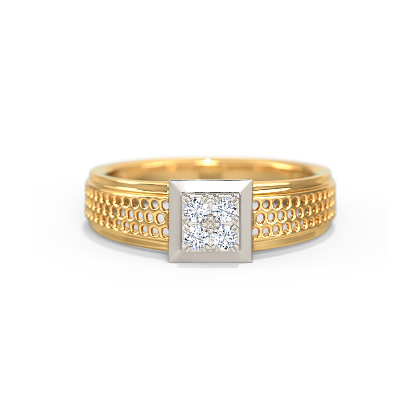 Diamond Rings 14 Karat Yellow Gold Enzo Diamond Ring for Men