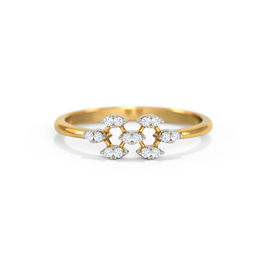 Diamond Rings 14 Karat Yellow Gold Seven Stars Diamond Ring