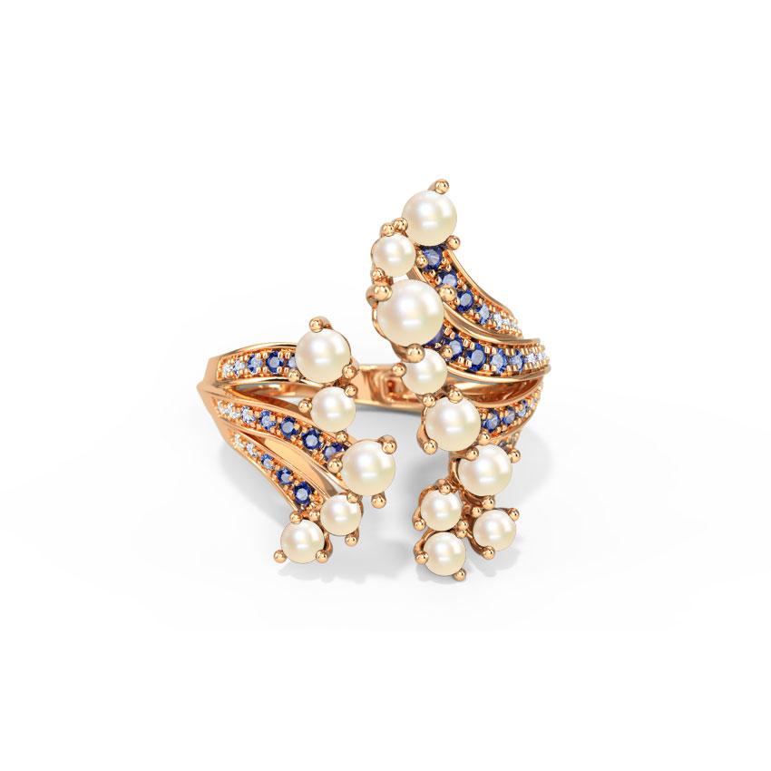 Diamond,Gemstone Rings 14 Karat Rose Gold Nerissa Splash Gemstone Ring