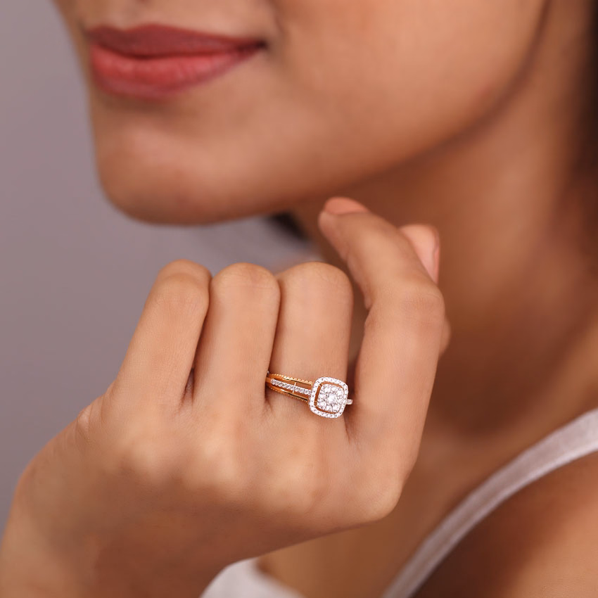 Diamond,Gemstone Rings 18 Karat Rose Gold Avon Gleaming Diamond Ring