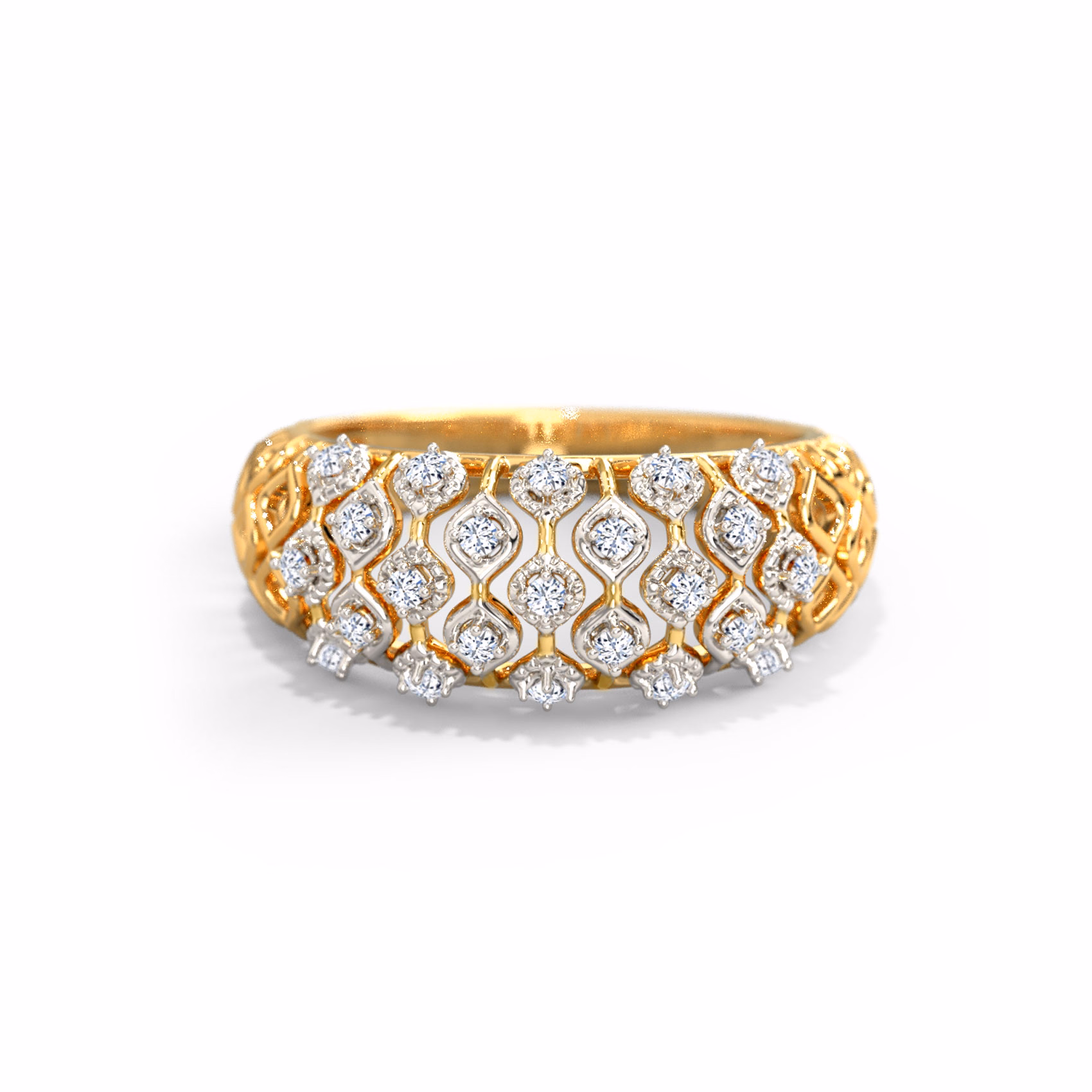 Diamond Rings 18 Karat Rose Gold Meara Mesh Diamond Band