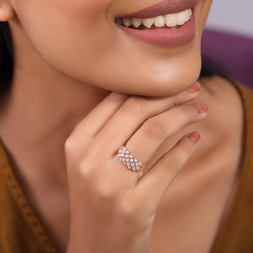 Diamond Rings 18 Karat Rose Gold Meara Mesh Diamond Band