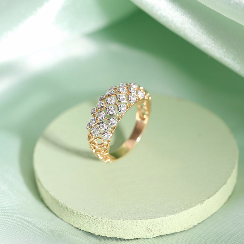 Diamond Rings 18 Karat Rose Gold Meara Mesh Diamond Band
