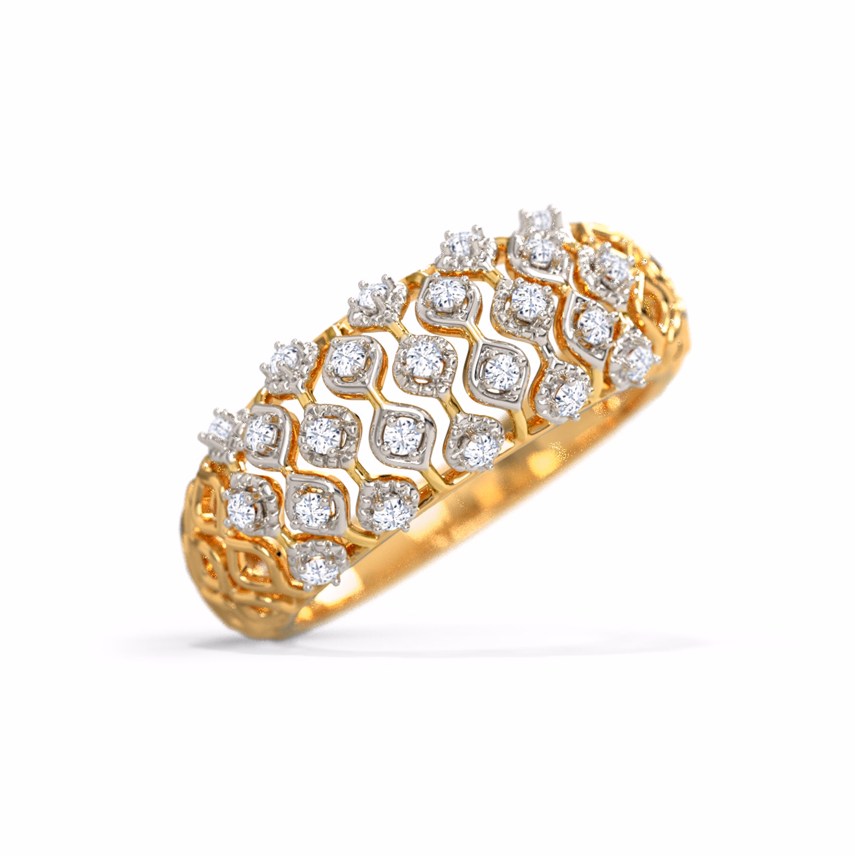 Diamond Rings 18 Karat Rose Gold Meara Mesh Diamond Band