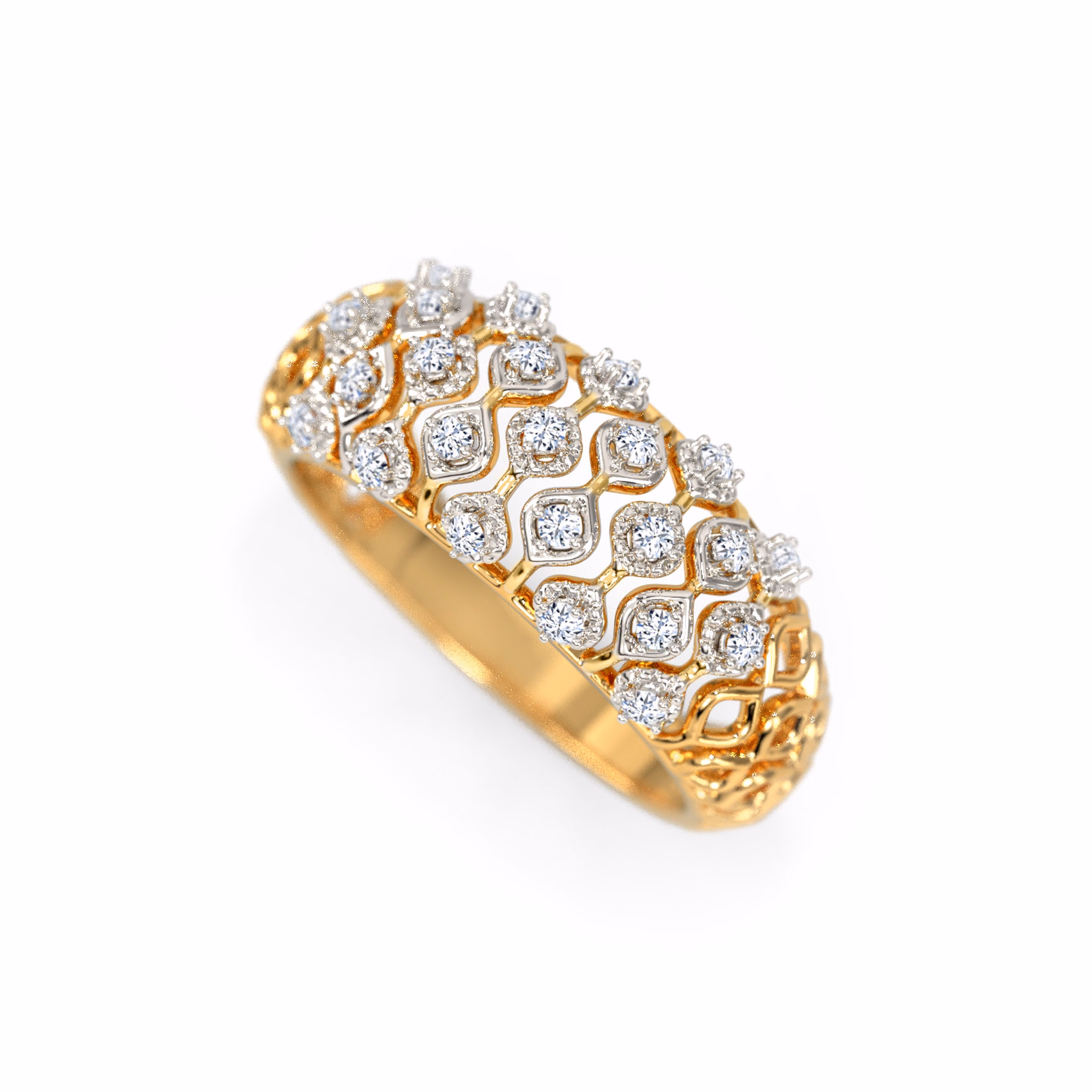 Diamond Rings 18 Karat Rose Gold Meara Mesh Diamond Band