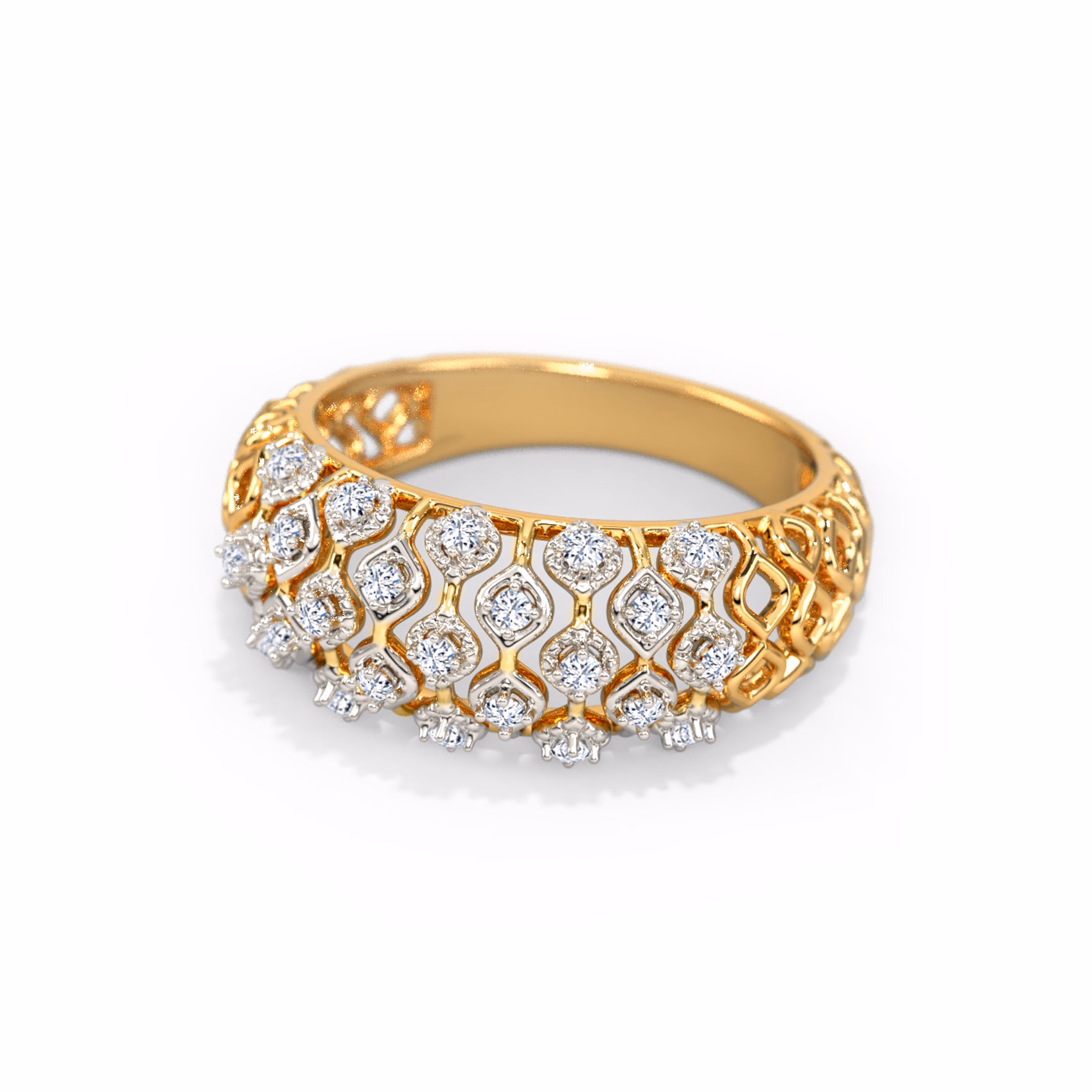 Diamond Rings 18 Karat Rose Gold Meara Mesh Diamond Band