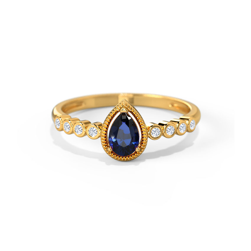 Diamond,Gemstone Rings 14 Karat Yellow Gold Anna Exquisite Gemstone Ring