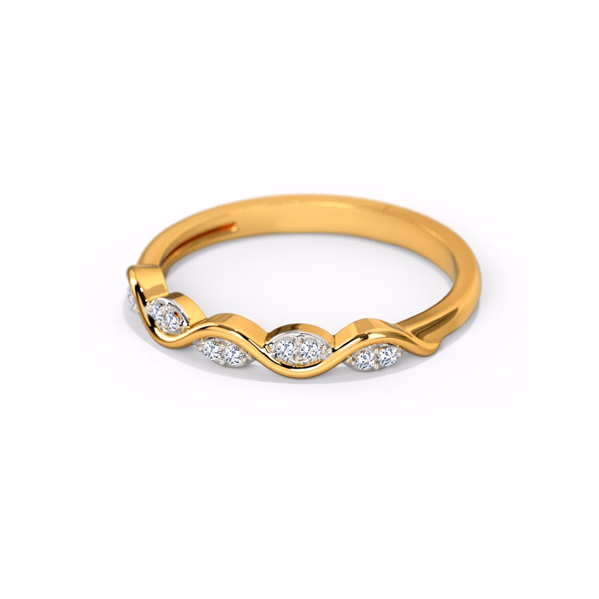 Diamond Rings 18 Karat White Gold Isabella Wavy Diamond Band
