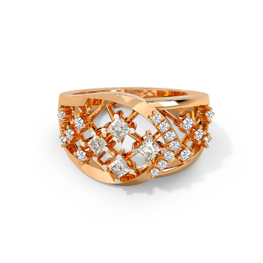 Diamond Rings 14 Karat Rose Gold Zelde Diamond Ring