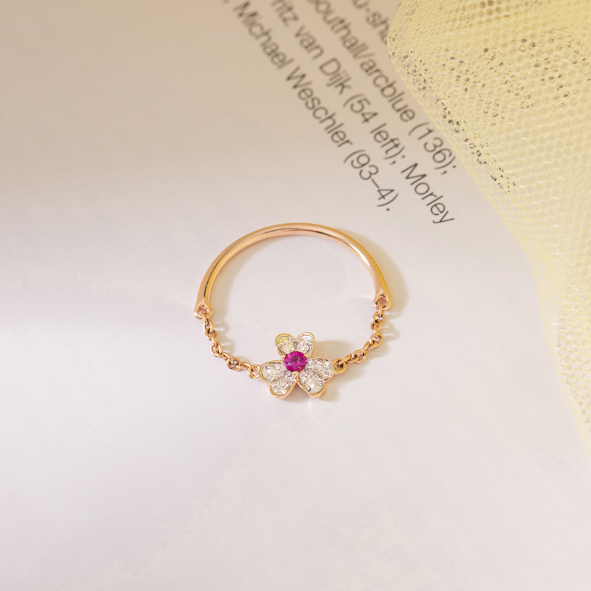 In Luck Clover Gemstone Ring