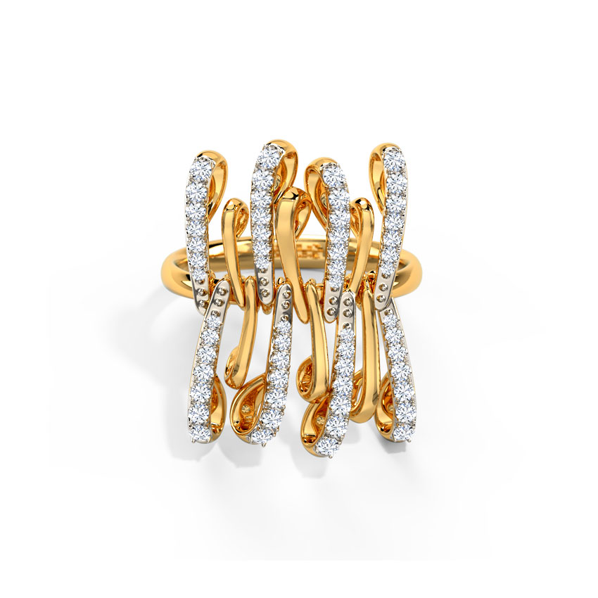 Diamond Rings 14 Karat Yellow Gold Agota Diamond Ring