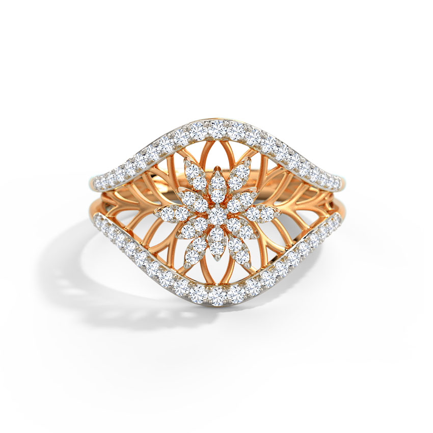 Diamond Rings 14 Karat Rose Gold Sia Diamond Ring