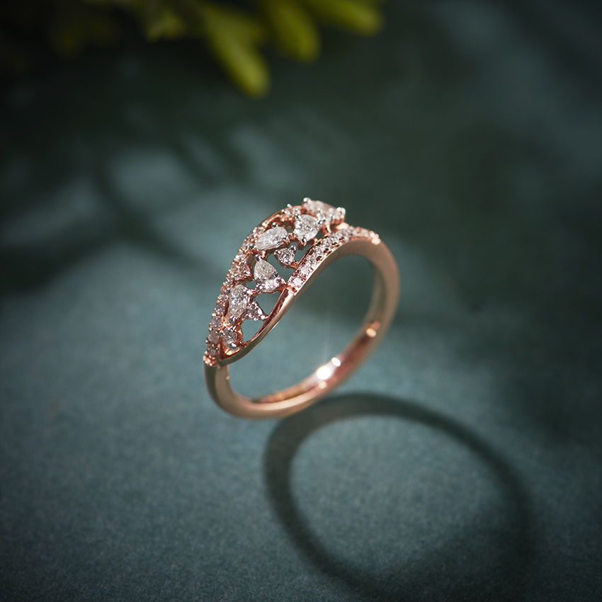 Diamond Rings 14 Karat Rose Gold Saumya Splendid Diamond Ring