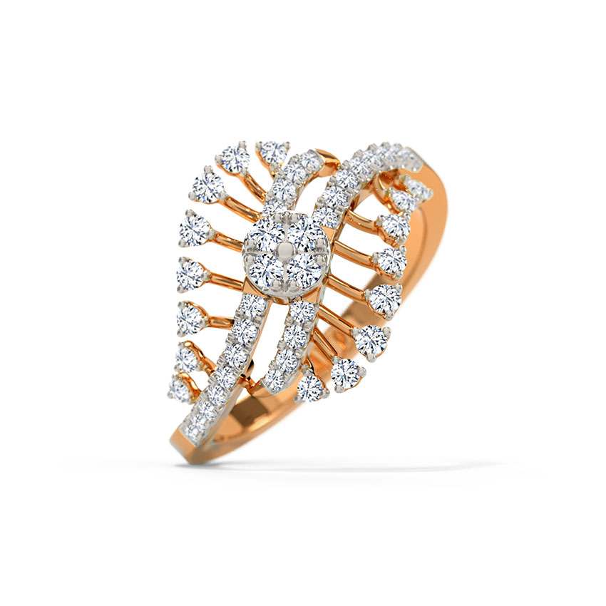 Scattered Lines Diamond Ring