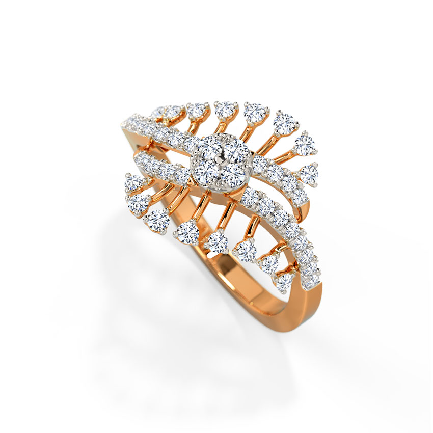 Scattered Lines Diamond Ring