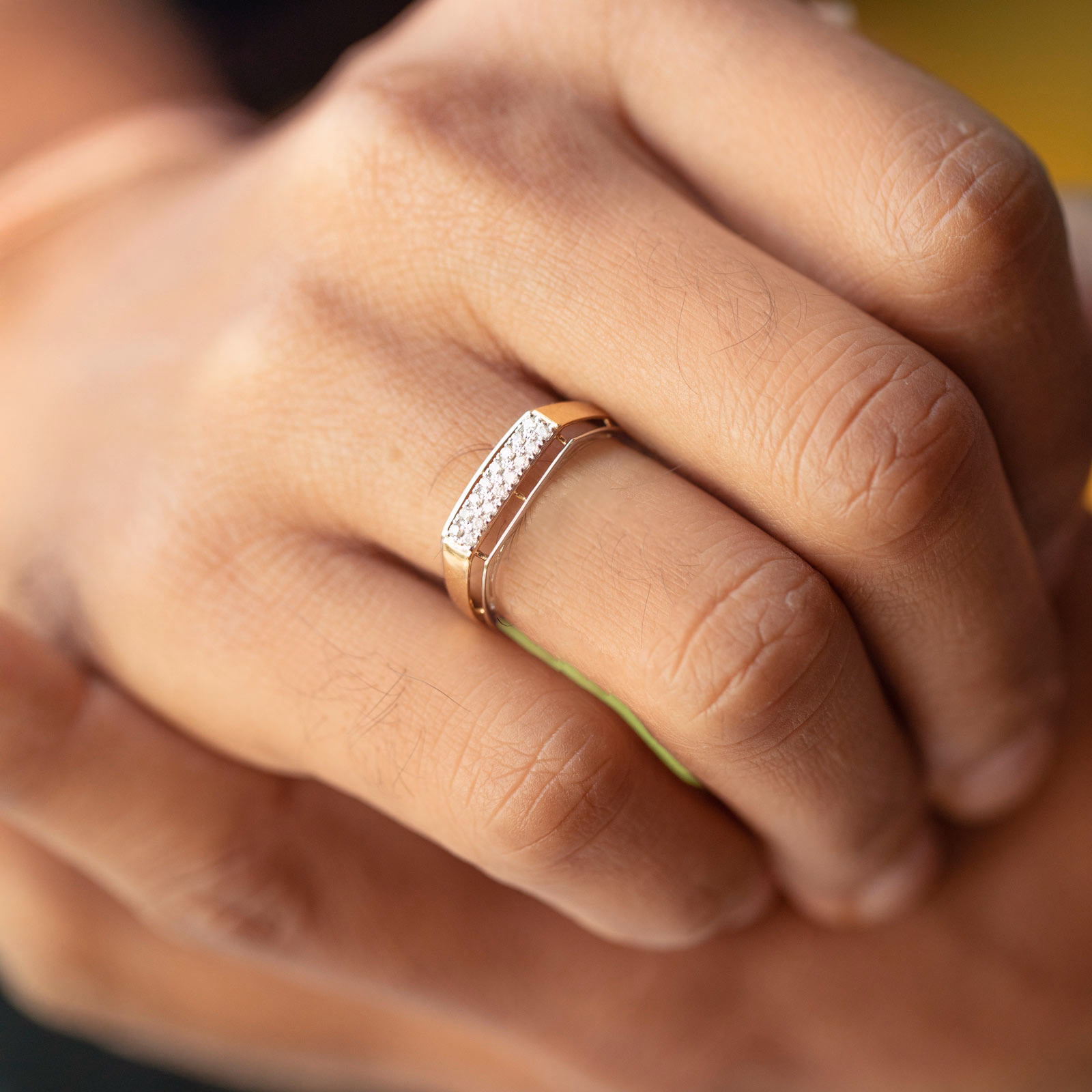 Diamond Rings 14 Karat Yellow Gold Ayan Diamond Ring For Men