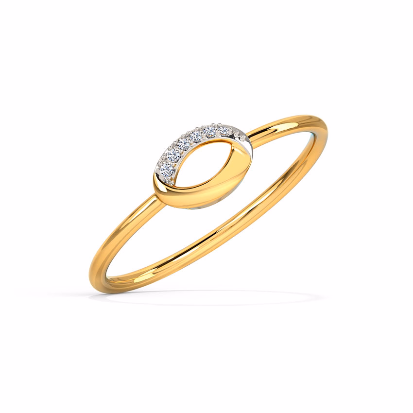 Diamond Rings 14 Karat Yellow Gold Glaring Oval Diamond Ring