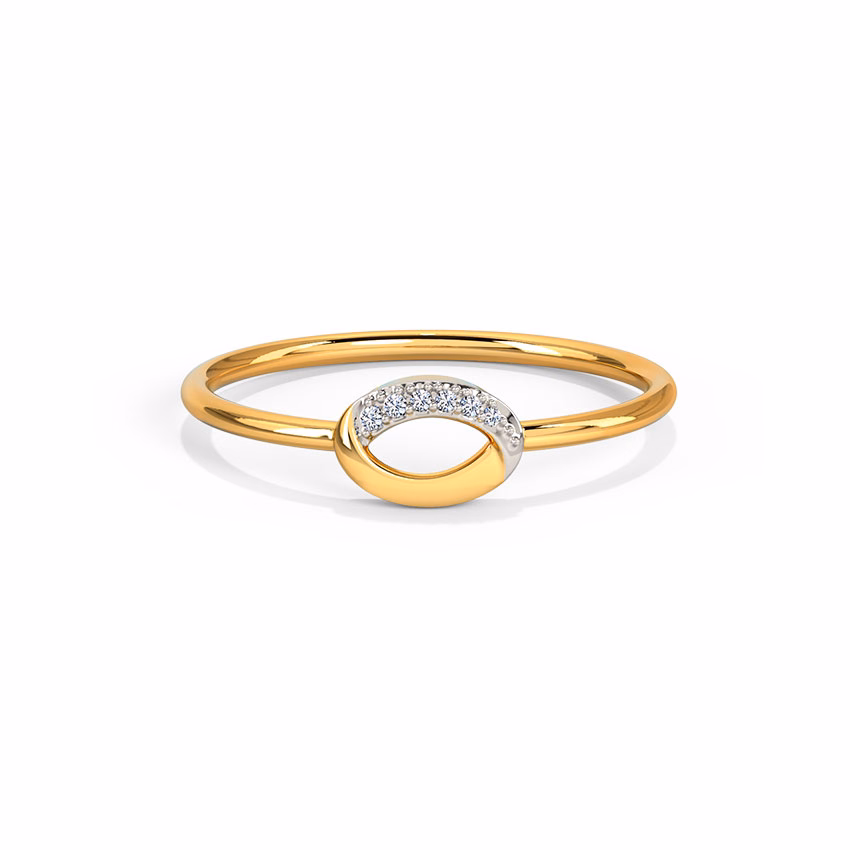 Diamond Rings 14 Karat Yellow Gold Glaring Oval Diamond Ring